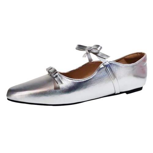 Balerinaschuhe Damen Trachten Schuhe Flache Bequeme Freizeit Pumps Sommer Passform Spangenpumps Weich und Bequem Weiches Loafer Leichte Elegant Ballerinas Schlupfschuhe von Generisch