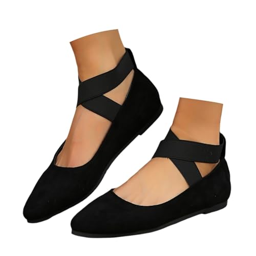 Balerinaschuhe Damen mit spitzem Zehenbereich Schuhe Flache Bequeme Freizeit Pumps Walking Flats Schuhe Orthopädische Sommer Passform Weich Weiches Loafer Leichte Elegant Ballerinas Schlupfschuhe von Generisch