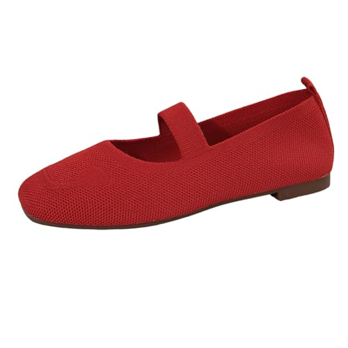 Ballerina Breite Füße Damen, Ballerinas Damen Sommerschuhe Sportliche Tanzschuhe Elegant Balerinaschuhe Bequem Loafer Flache Schuhe Ballerina Gymnastikschuhe Rot, 42 Ballerina Breite Füße Damen, Ballerinas Damen Sommerschuhe Sportliche Tanzschuhe Elegant Balerinaschuhe Bequem Loafer Flache Schuhe Ballerina Gymnastikschuhe Rot, 42 von Generisch