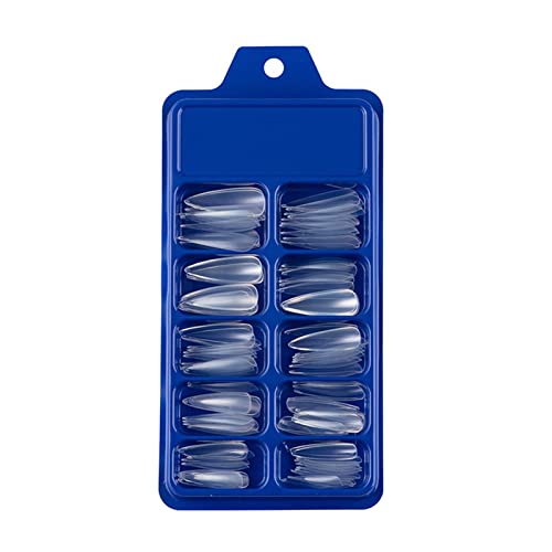 Ballerina Falsche Farbige lange Stiletto Press On Nails Full Cover Pointys False Nails Künstliche Fingernägel für Frauen Mädchen Acryl Nail Design Salon Maniküre Extension Gel Für (Clear, One Size) von Generisch