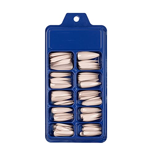 Ballerina Falsche Farbige lange Stiletto Press On Nails Full Cover Pointys False Nails Künstliche Fingernägel für Frauen Mädchen Acryl Nail Design Salon Maniküre Extension Gel Für (Khaki, One Size) von Generisch