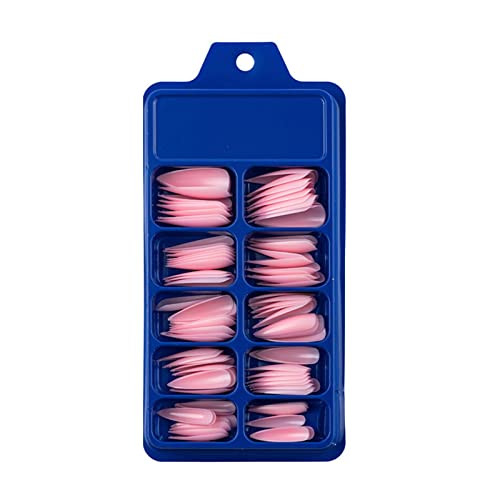 Ballerina Falsche Farbige lange Stiletto Press On Nails Full Cover Pointys False Nails Künstliche Fingernägel für Frauen Mädchen Acryl Nail Design Salon Maniküre Extension Gel Für (Pink, One Size) von Generisch