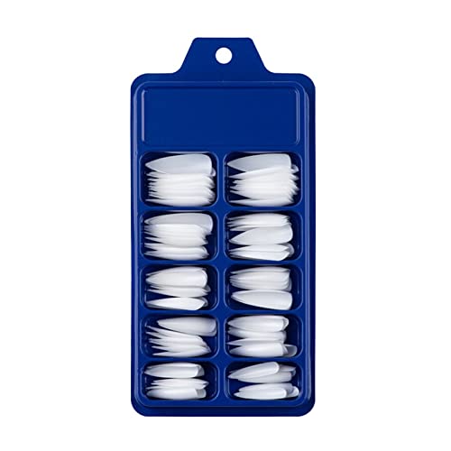 Ballerina Falsche Farbige lange Stiletto Press On Nails Full Cover Pointys False Nails Künstliche Fingernägel für Frauen Mädchen Acryl Nail Design Salon Maniküre Extension Gel Für (White, One Size) von Generisch