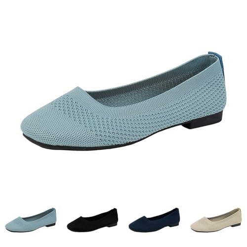 Ballerina Schuhe Damen Flach - Kleidschuhe Strick Balerinaschuhe Slip On Flats Schuhe Elegant Und Bequem Damenschuhe Weite H Bootsschuhe Sportlich Balerinaschuhe Leicht Sommerschuhe Slipper von Generisch