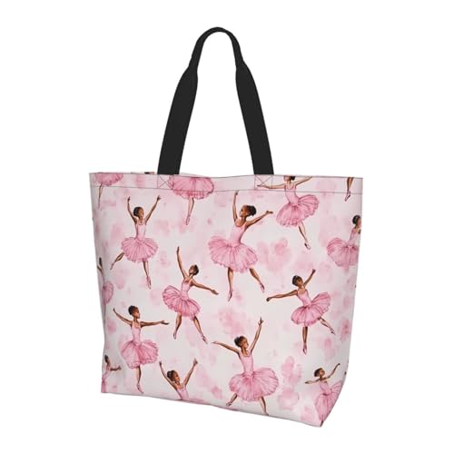 Ballerina-Tragetasche für Mädchen, Schulterhandtaschen, Aquarell-Einkaufstaschen, wasserabweisend, große Handtasche mit Innentasche für Arbeit, Reisen, Schule von Generisch