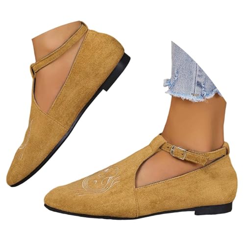 Ballerinas Damen Balerinaschuhe Mittelalter Flache Sommerschuhe Mädchen Bequem Samtschuhe Weite H Trachtenschuhe Elegant Outdoor Gymnastikschuhe Freizeitschuhe Walkingschuhe von Generisch
