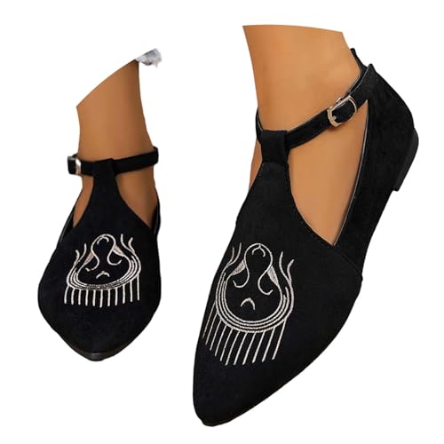 Ballerinas Damen Balerinaschuhe Mittelalter Flache Sommerschuhe Mädchen Bequem Samtschuhe Weite H Trachtenschuhe Elegant Outdoor Gymnastikschuhe Freizeitschuhe Walkingschuhe von Generisch