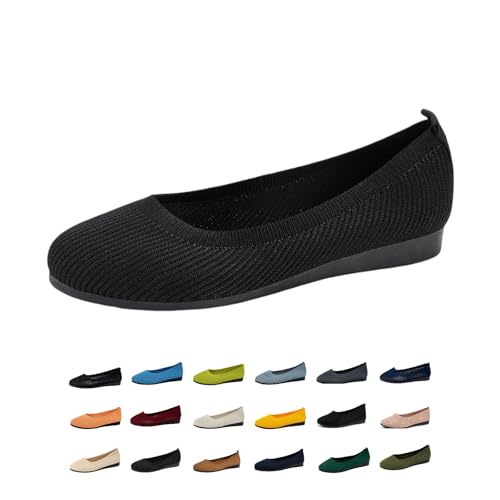 Ballerinas Damen Ballerina Schuhe Sommerschuhe Flache Barfußschuhe Halbschuhe mit Trachten Design für Frauen Mädchen Bequeme Elegant Freizeit Sportliche Espadrilles Dirndl Barfuß Freizeitmoden Sommer von Generisch