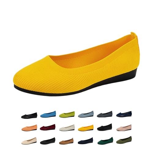 Ballerinas Damen Ballerina Schuhe Sommerschuhe Flache Barfußschuhe Halbschuhe mit Trachten Design für Frauen Mädchen Bequeme Elegant Freizeit Sportliche Espadrilles Dirndl Barfuß Freizeitmoden Sommer von Generisch