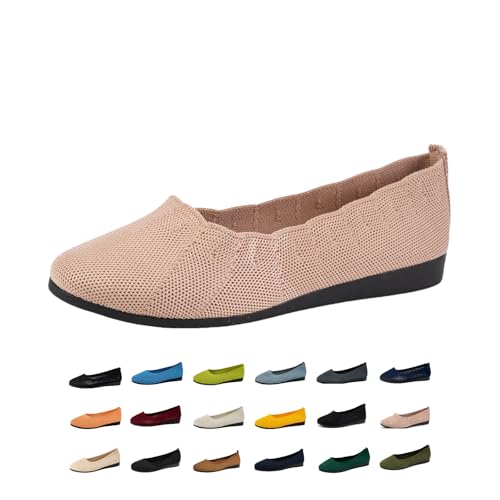 Ballerinas Damen Ballerina Schuhe Sommerschuhe Flache Barfußschuhe Halbschuhe mit Trachten Design für Frauen Mädchen Bequeme Elegant Freizeit Sportliche Espadrilles Dirndl Barfuß Freizeitmoden Sommer von Generisch