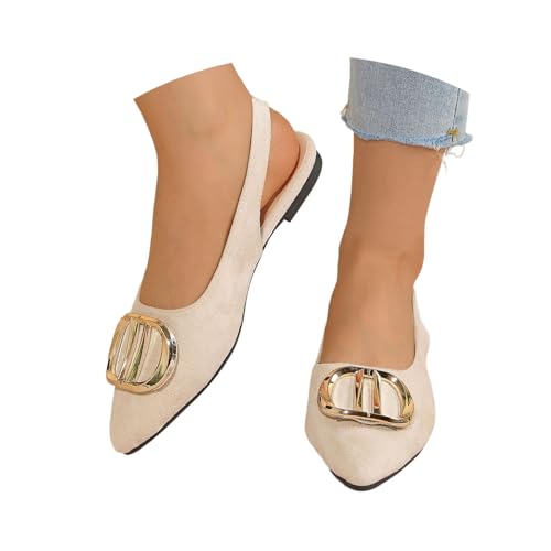 Ballerinas Damen Ballettschuhe Flache Schuhe Pumps Sommer Ballettschläppchen Elegante Tanzschuhe Niedrige Absätze Geschlossen Abendkleid Flatform Freizeit Damenschuhe Party von Generisch