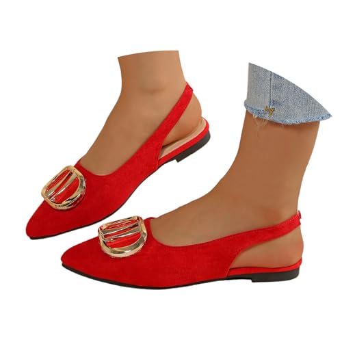 Ballerinas Damen Ballettschuhe Flache Schuhe Pumps Sommer Ballettschläppchen Elegante Tanzschuhe Niedrige Absätze Geschlossen Abendkleid Flatform Freizeit Damenschuhe Party von Generisch