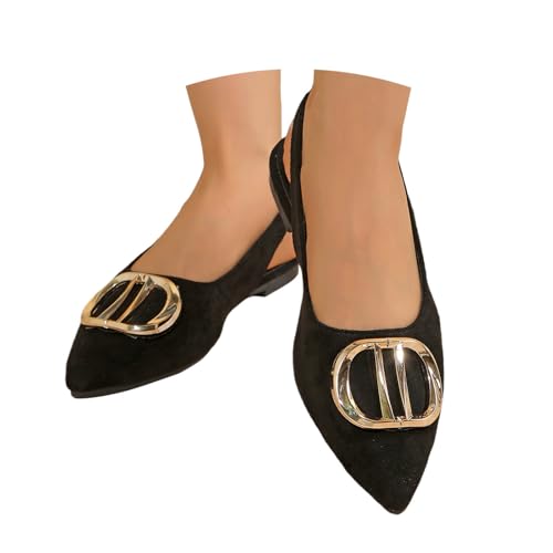 Ballerinas Damen Ballettschuhe Flache Schuhe Pumps Sommer Ballettschläppchen Elegante Tanzschuhe Niedrige Absätze Geschlossen Abendkleid Flatform Freizeit Damenschuhe Party von Generisch