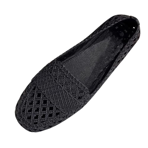 Ballerinas Damen Elegant, Strickschuhe Damen Sommer Geschlossene Zehen Schlupfschuhe Stricken Freizeitschuhe Flach Slippers Atmungsaktiv Trekkingschuhe rutschfest Outdoorschuhe Leichtes Sportschuhe von Generisch