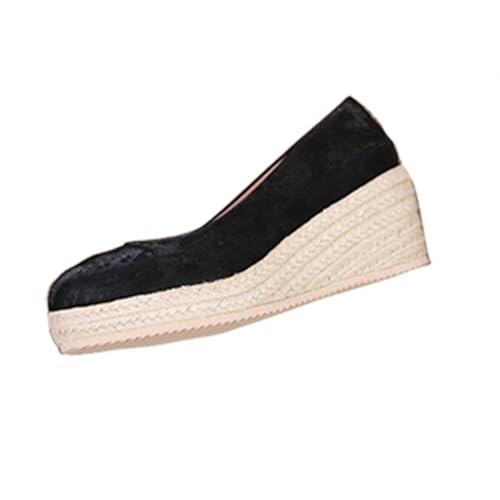 Ballerinas Damen Elegant Mit Keilabsatz, Sandalen Espadrilles Sandaletten Plateau High Heels Slip-On Slipper Seicht Mund Pumps Leicht Bequem Sommerschuhe Pendler Damenschuhe Büroschuhe von Generisch