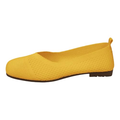 Ballerinas Damen Flache Schuhe Slip On Schuhe Pumps Breite Füße Freizeitschuhe für Frauen Sommerschuhe Bequeme Weiche Sohle Wanderschuhe Halbschuhe Arbeitsschuhe für Büro Alltag von Generisch