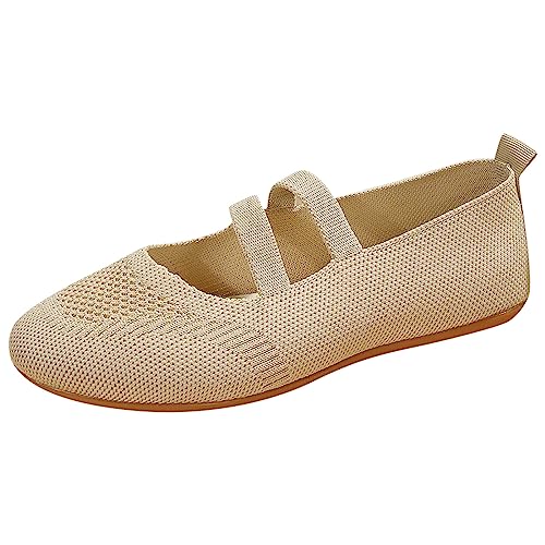 Ballerinas Damen Leichte Stoff Runde Stoffschuhe Espadrilles Elegant Bequem Flach Loafer Flache Schuhe Schwarz Breite Füße Mokassin Balerinaschuhe Ballerinas von Generisch