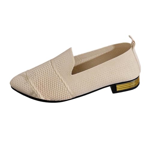 Ballerinas Damen Slip On Strick Kleid Flache Schuhe Pumps Bequem Ballerina Atmungsaktiv Leicht Sommerschuhe Damenchuhe Elegant Walking für Frauen Trachtenschuhe von Generisch