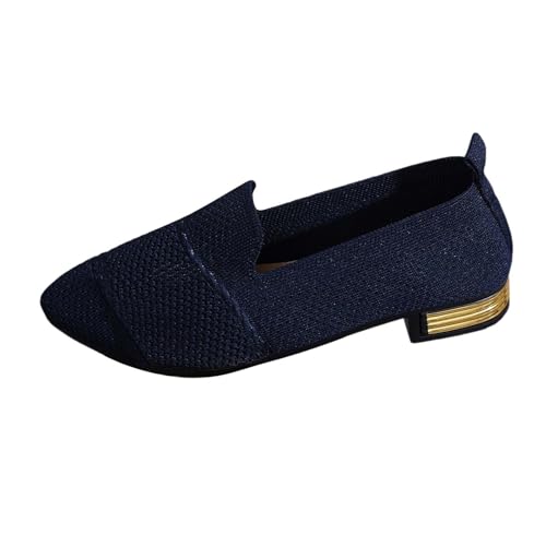 Ballerinas Damen Slip On Strick Kleid Flache Schuhe Pumps Bequem Ballerina Atmungsaktiv Leicht Sommerschuhe Damenchuhe Elegant Walking für Frauen Trachtenschuhe von Generisch