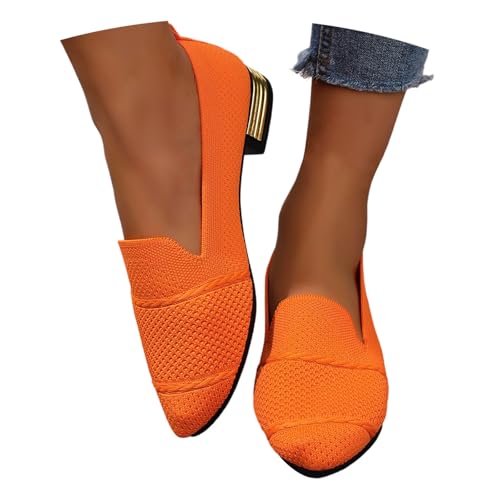 Ballerinas Damen Slip On Strick Kleid Flache Schuhe Pumps Bequem Ballerina Atmungsaktiv Leicht Sommerschuhe Damenchuhe Elegant Walking für Frauen Trachtenschuhe von Generisch