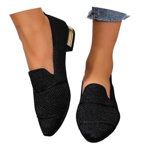 Ballerinas Damen Slip On Strick Kleid Flache Schuhe Pumps Bequem Ballerina Atmungsaktiv Leicht Sommerschuhe Damenchuhe Elegant Walking für Frauen Trachtenschuhe von Generisch