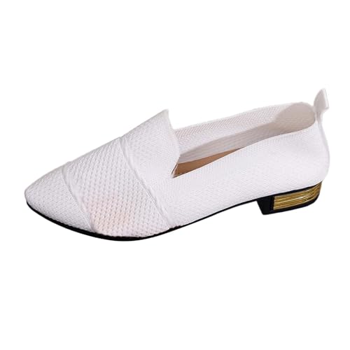 Ballerinas Damen Slip On Strick Kleid Flache Schuhe Pumps Bequem Ballerina Atmungsaktiv Leicht Sommerschuhe Damenchuhe Elegant Walking für Frauen Trachtenschuhe von Generisch