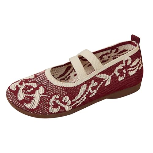 Ballerinas Schuhe Damen Retro Bestickt Geflochtene Weiche Sohle Ballettschuhe Runde Zehe Flach Halbschuhe ohne Schnürsenkel Tanzschuhe Leichtgewichts Atmungsaktive Wanderschuhe Ballerinas Schuhe Damen Retro Bestickt Geflochtene Weiche Sohle Ballettschuhe Runde Zehe Flach Halbschuhe ohne Schnürsenkel Tanzschuhe Leichtgewichts Atmungsaktive Wanderschuhe von Generisch
