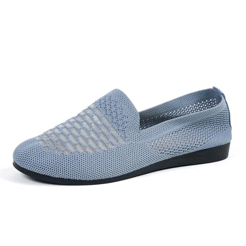 Ballettschuhe Damen Leichte Sneaker Schuhe Gestrickte Slippers Fitness Atmungsaktive Loafers Bequeme Sportschuhe Slip on Loafers Sport Freizeitschuhe Mokassins Gymnastikschuhe von Generisch