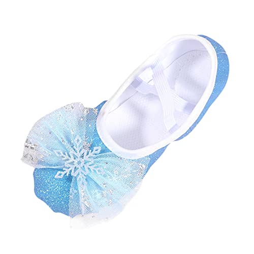 Ballettschuhe Mädchen Ballettschläppchen Kinder Yogaschuhe Ballettkleidung Trainings Tanzschuhe Tanzschläppchen Yoga Tanz Spitzenschuhe Ballett Ballerina Schuhe Blau 26 von Generisch