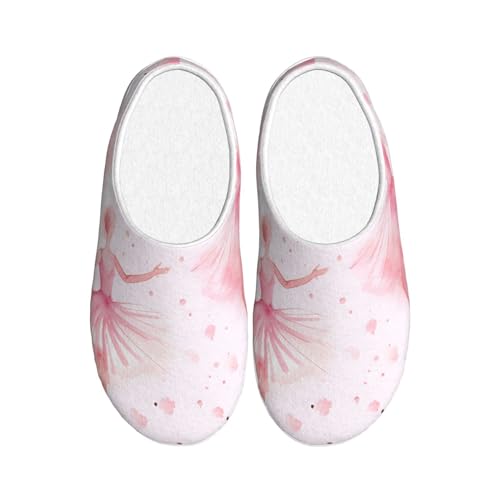 Balletttänzerin Damen Hausschuhe Flanell Haus Pantoffeln für Herren Ballerina rutschfest Warme Winterschuhe für Indoor Outdoor, mehrfarbig, X-Small Men/ Medium Women von Generisch