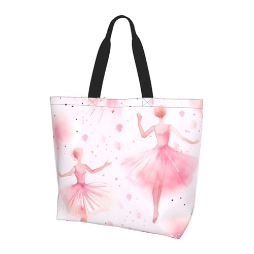 Balletttänzerin Tote Bag Damen Schulterhandtaschen Ballerina Einkaufstaschen Wasserabweisend Große Handtasche mit Innentasche für Arbeit Reise Schule von Generisch