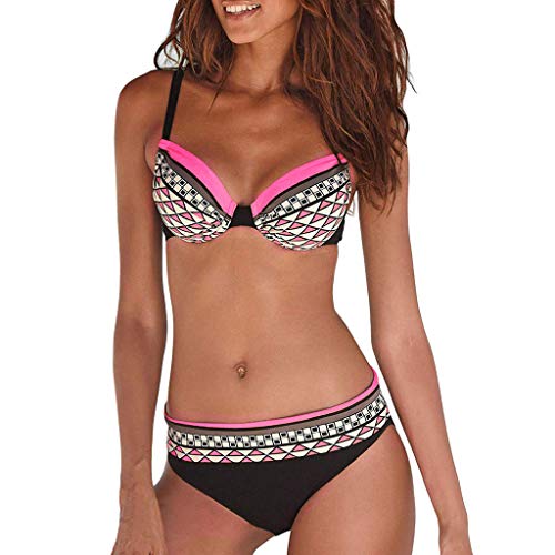 Bandeau Bikini Damen ohne bügel Micro Bikini b Damen Bikini Damen perioden bademode zum Schwimmen bademode Damen Rosa-3 XXL 20.99 von Generisch