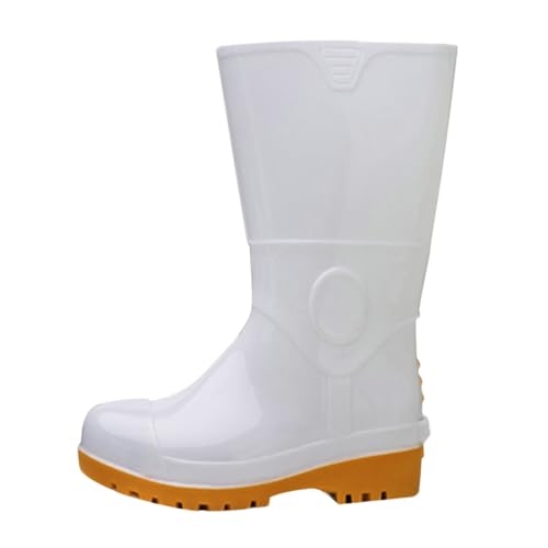 Barfuß Gummistiefel Damen Wasserfeste Stiefel Herren Regenstiefel mit Halbhoher Wade – Faltbare Gummistiefel mit Verstellbarem Schaft,Rutschfester Sohle,Leichte Schuhe Wasserdicht von Generisch