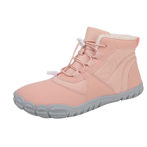 BarfußSchuhe Winterstiefel Damen Herren Winter Warm GefüTtert Winterschuhe BarfußStiefel Wide Toe Zehenbox Minimalist Thermostiefel Wasserdicht Outdoor Wanderschuhe Anti-Rutsch Schneestiefel Unisex von Generisch