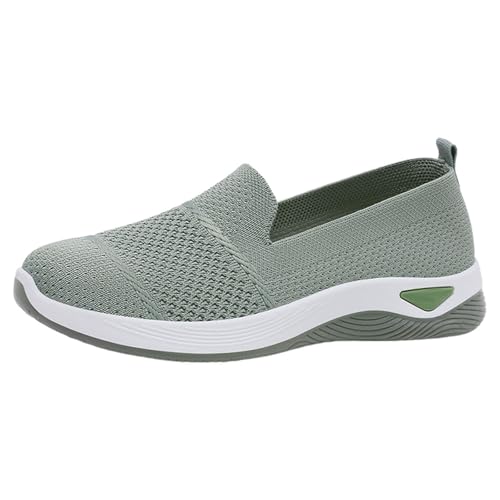 Barfußschuhe Damen Gestreiftes Mesh-Gewebe Bequeme Orthopädische Freizeitschuhe (Green, 36) Sommerschuhe Breite Füße Herbst Herren Winter Weiß Orthopedische Schuhe Barfuss Herrn 43 Blau Weiche von Generisch