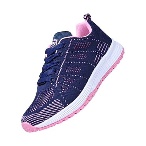 Barfußschuhe Damen Weiß Sommermode Hohl Atmungsaktiv Flacher Absatz Weiche Sohle Freizeitschuhe (Dark Blue, 40) Sommerschuhe Breite Füße Herbst Herren Winter Orthopedische Schuhe Barfuss Herrn von Generisch