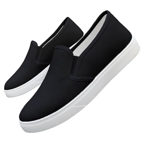 Barfussschuhe Damen winter, Flache Ballerina Für Damen Weiche Leicht Canvas Slip-On Sportschuhe Flache Schuhe Outdoor Walkingschuhe Atmungsaktive Stoff Ballerinas Schnell Trocknend Schlupfschuhe 1 von Generisch