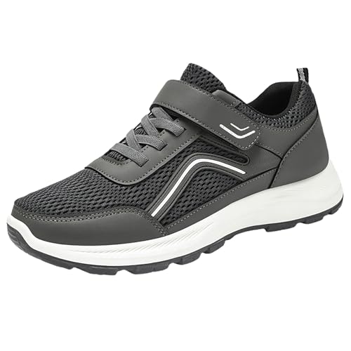 Barfußschuhe Herren Atmungsaktives Vermascht Jogging Slipper Low Top Schnürhalbschuhe Outdoor Flachschuhe Leichte Freizeitschuhe Memory Schaum Sneaker Luftkissen Gym Walkingschuhe von Generisch