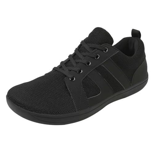 Barfußschuhe Herren Damen Breite Barfussschuhe Leicht Atmungsaktiv Walkingschuhe Mesh Fitnessschuhe Flach Freizeitschuhe Bequeme Traillaufschuhe rutschfeste Unisex Outdoorschuhe von Generisch
