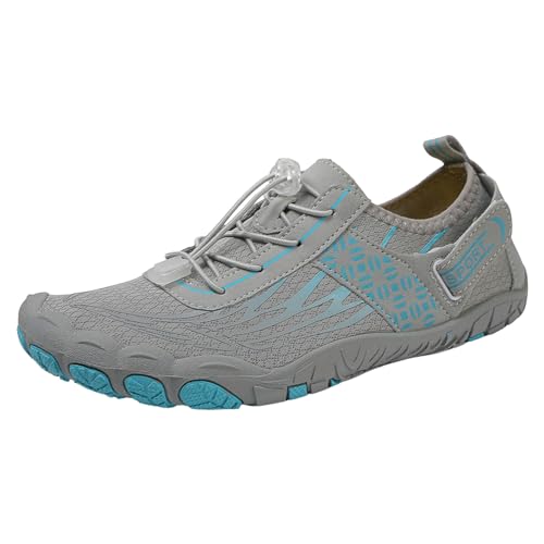 Barfussschuhe Herren Damen Leichte Wasserschuhe Sommer Strandschuhe Sport Schuhe Frauen Unisex Aquaschuhe Sportschuhe Zehenschuhe Pflege rutschfeste Segelschuhe Bequeme von Generisch