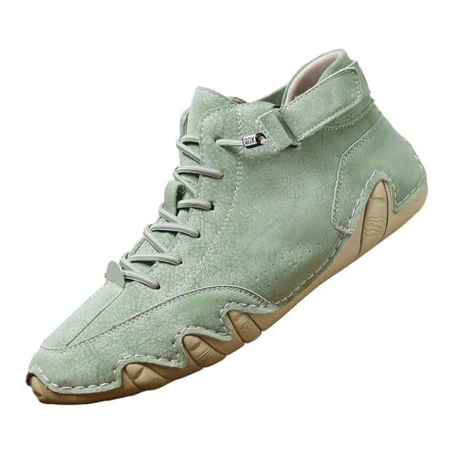 Barfußschuhe Herren Leder Sportschuhe Große Größe Arbeitsschuhe rutschfest Freizeitschuhe Einfarbig Schutzschuhe Breite Füße Berufsschuhe Atmungsaktive Trainerschuhe Athleisure Fahrschuhe von Generisch