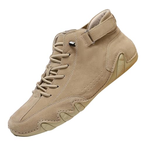 Barfußschuhe Herren Leder Sportschuhe Große Größe Arbeitsschuhe rutschfest Freizeitschuhe Einfarbig Schutzschuhe Breite Füße Berufsschuhe Atmungsaktive Trainerschuhe Athleisure Fahrschuhe von Generisch