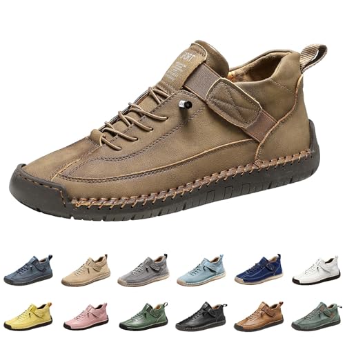 Barfussschuhe Herren Leder Wasserdichter Barfuss Schuhe Ergonomischer Wasserdichter & Schmerzlindernder Leder-Barfußschuh Flach rutschfest Barfußschuhe Bootsschuhe Herren von Generisch