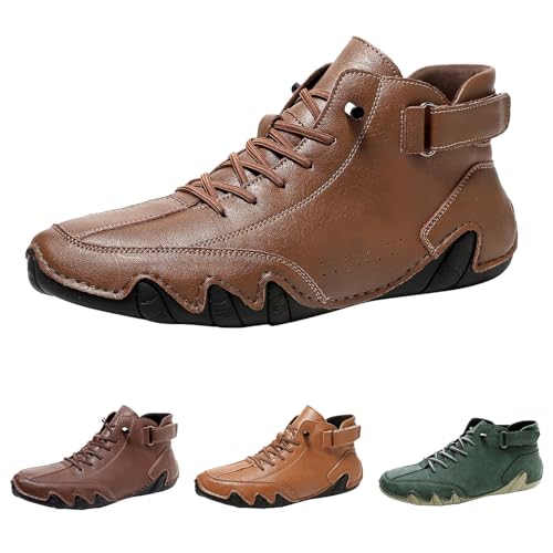 Barfußschuhe Herren Sneaker Wasserdicht, Orthopädische Schuhe Herren Extra Breit Turnschuhe Sportlich Wanderschuhe Alpaka Freizeitschuhe Aus Pu Leder Walkingschuhe Casual Outdoorschuhe Jogging Schuhe von Generisch