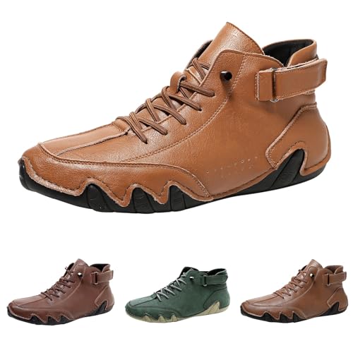 Barfußschuhe Herren Sneaker Wasserdicht, Orthopädische Schuhe Herren Extra Breit Turnschuhe Sportlich Wanderschuhe Alpaka Freizeitschuhe Aus Pu Leder Walkingschuhe Casual Outdoorschuhe Jogging Schuhe von Generisch