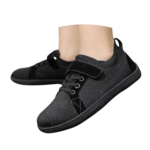 Barfußschuhe Mädchen, Barfussschuhe Kinder Breite Barfußschuhe Atmungsaktiv Hausschuhe Junge Mädchen rutschfest Trekkingschuhe Leicht Schuhe Weich Sneaker Freizeit Barefoot Shoes, Schwarz, 35 von Generisch