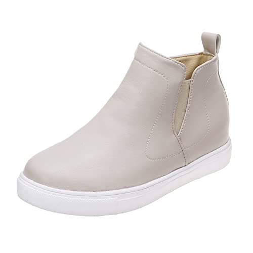 Barfußschuhe Wasserdicht Damen Segelschuhe Damen Damenschuhe Große Größe Flache Seite Reißverschluss Gummiband Mode Damenschuhe Freizeitschuhe Damen Sneakers Blau Plateau Mokassin Damen 40 (White, 37) von Generisch