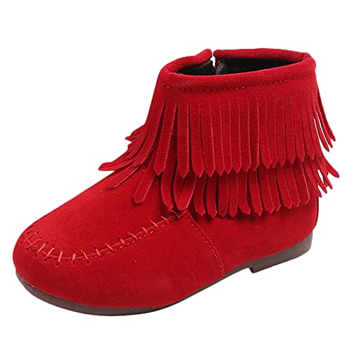 Barfußschuhe für Kinder im Winter - Winter Wasserdicht Barfußschuhe Knöchel-Schneestiefel Klassische Stiefel Stiefeletten PU Leder Westernstiefel Weiche Sohle Cowboystiefel für Jungen und Mädchen von Generisch