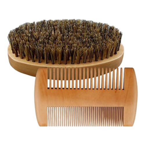 Bartkamm Und Bürste Set - Bartpflege Kit Für Männer Mit Kamm | Ergonomische Styling Werkzeuge Pflegezubehör Für Vater Großvater Ehemann von Generisch