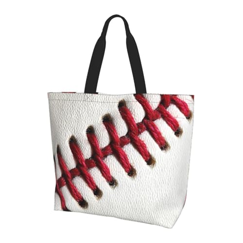 Baseball-Spitzen-Nähte, Schulterhandtaschen, Sportball-Einkaufstaschen, wasserabweisend, große Handtasche mit Innentasche für Arbeit, Reisen, Schule Baseball-Spitzen-Nähte, Schulterhandtaschen, Sportball-Einkaufstaschen, wasserabweisend, große Handtasche mit Innentasche für Arbeit, Reisen, Schule von Generisch
